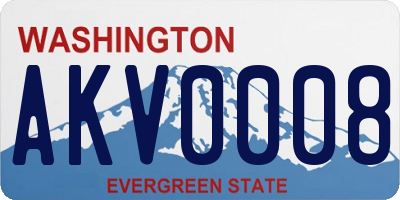 WA license plate AKV0008