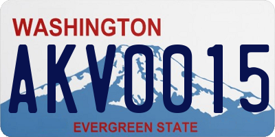 WA license plate AKV0015