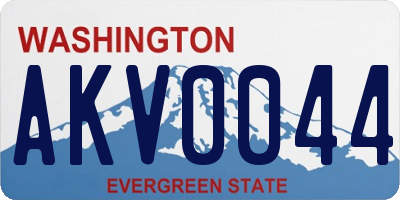 WA license plate AKV0044