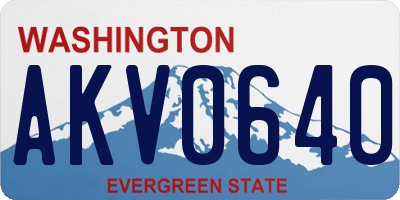 WA license plate AKV0640