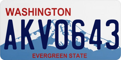 WA license plate AKV0643