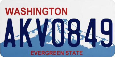 WA license plate AKV0849