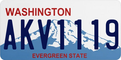 WA license plate AKV1119