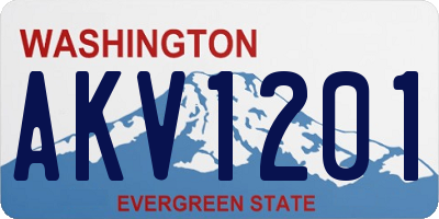 WA license plate AKV1201