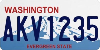 WA license plate AKV1235