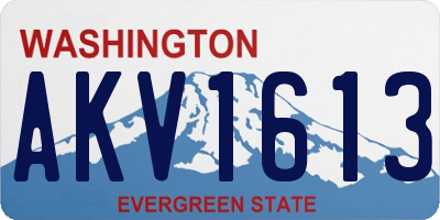 WA license plate AKV1613