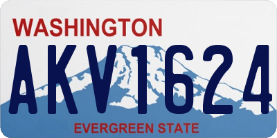 WA license plate AKV1624