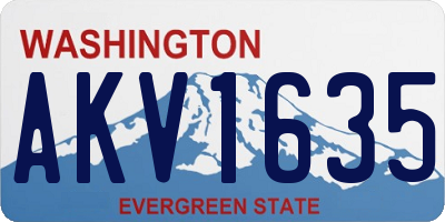 WA license plate AKV1635