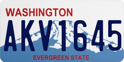 WA license plate AKV1645