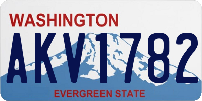 WA license plate AKV1782