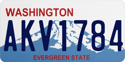 WA license plate AKV1784