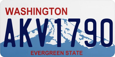 WA license plate AKV1790