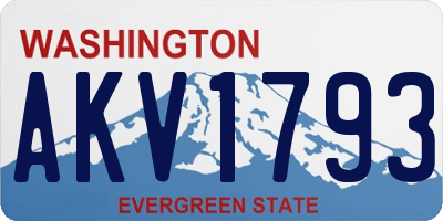 WA license plate AKV1793