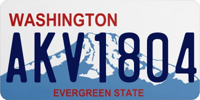 WA license plate AKV1804