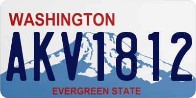 WA license plate AKV1812