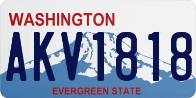 WA license plate AKV1818