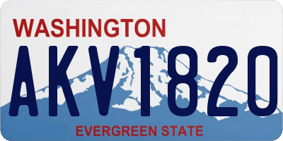 WA license plate AKV1820