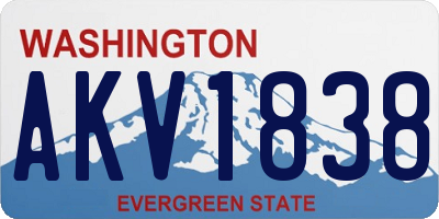 WA license plate AKV1838