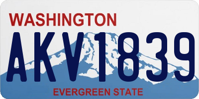 WA license plate AKV1839