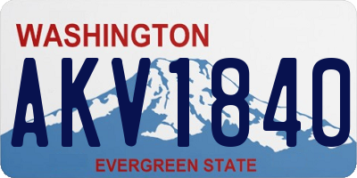 WA license plate AKV1840