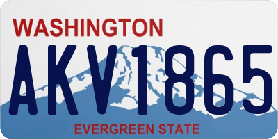 WA license plate AKV1865