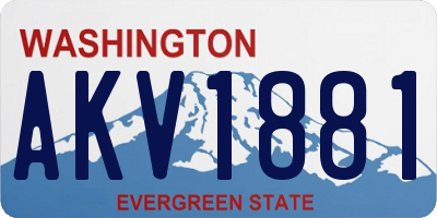 WA license plate AKV1881