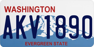 WA license plate AKV1890