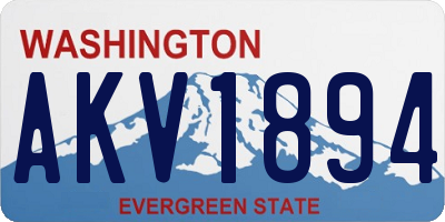 WA license plate AKV1894