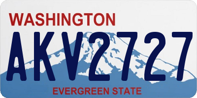 WA license plate AKV2727