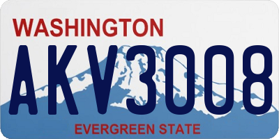 WA license plate AKV3008