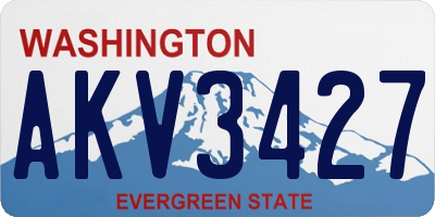 WA license plate AKV3427