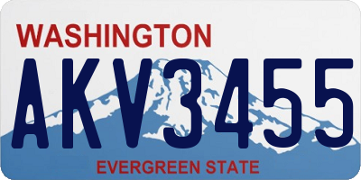 WA license plate AKV3455