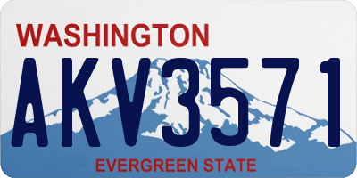 WA license plate AKV3571