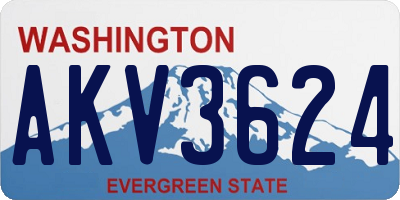 WA license plate AKV3624