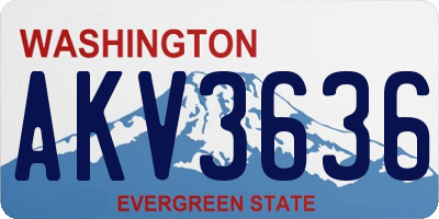 WA license plate AKV3636