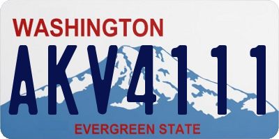 WA license plate AKV4111