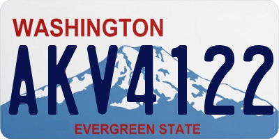 WA license plate AKV4122