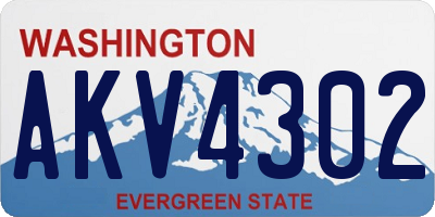 WA license plate AKV4302