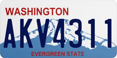 WA license plate AKV4311