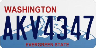 WA license plate AKV4347