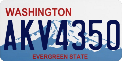 WA license plate AKV4350
