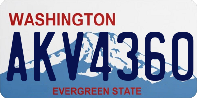 WA license plate AKV4360