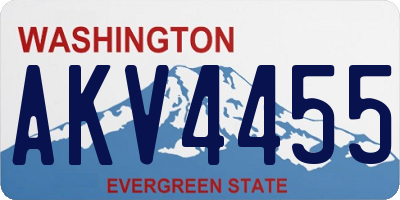 WA license plate AKV4455