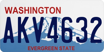 WA license plate AKV4632