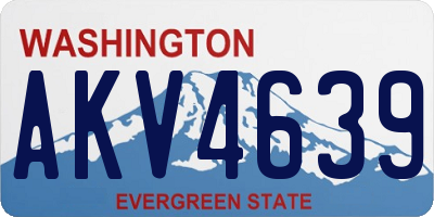 WA license plate AKV4639