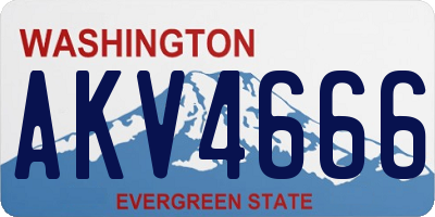 WA license plate AKV4666
