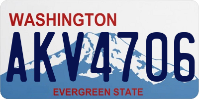WA license plate AKV4706