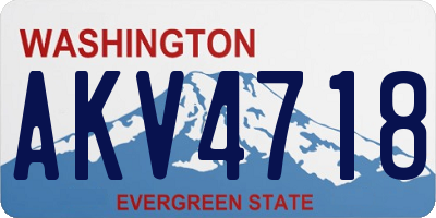 WA license plate AKV4718
