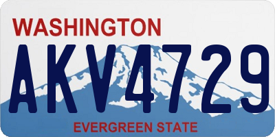 WA license plate AKV4729