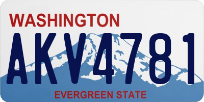 WA license plate AKV4781